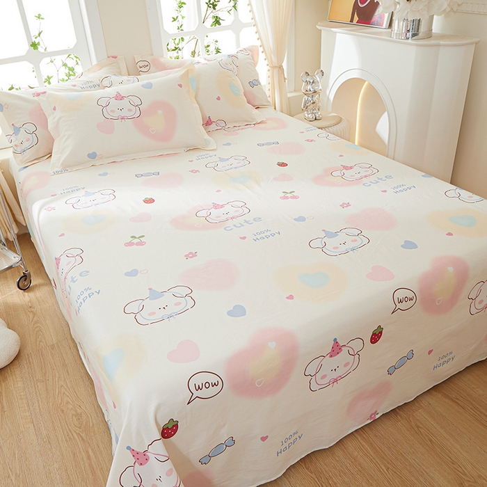 91家纺网 家纺一手货源 找家纺 钰伶 2025新款全棉简约12868纯棉单床单 糖果派对A版