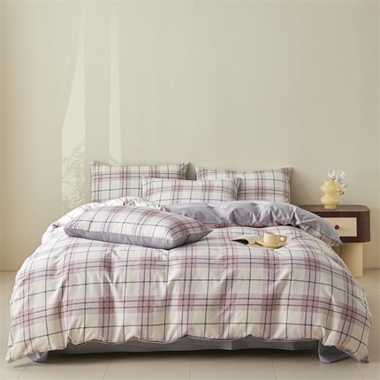 91家纺网 家纺一手货源 找家纺 （总）798家纺 2025新款全棉我爱格纹系列四件套