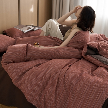 简家居 2024新款全棉系列四件套-多彩时光 多彩时光-红