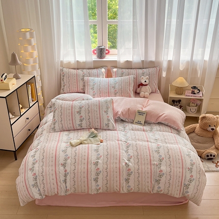 91家纺网 家纺一手货源 找家纺 （总）798家纺 2025新款牛奶绒印花四件套单品系列-四件套