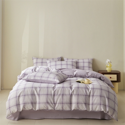 91家纺网 家纺一手货源 找家纺 （总）798家纺 2025新款全棉我爱格纹系列四件套