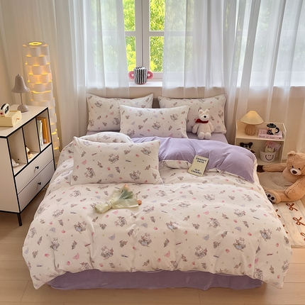 91家纺网 家纺一手货源 找家纺 （总）798家纺 2025新款牛奶绒印花四件套单品系列-四件套