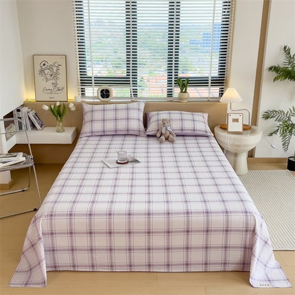 91家纺网 家纺一手货源 找家纺 （总）798家纺 2025新款12868全棉格子纯色床单