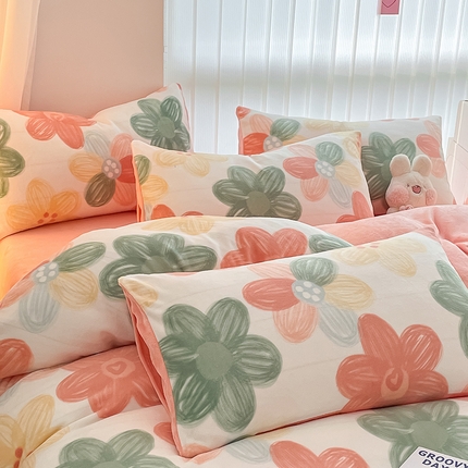 91家纺网 家纺一手货源 找家纺 （总）798家纺 2025新款牛奶绒印花四件套单品系列-单枕套