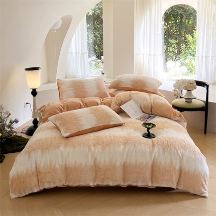 91家纺网 家纺一手货源 找家纺 （总）798家纺 2025新款兔毛彩色雕花绒四件套