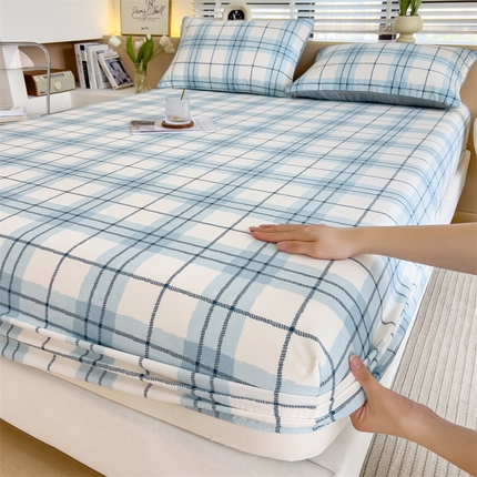 91家纺网 家纺一手货源 找家纺 （总）798家纺 2025新款12868全棉格子纯色单床笠