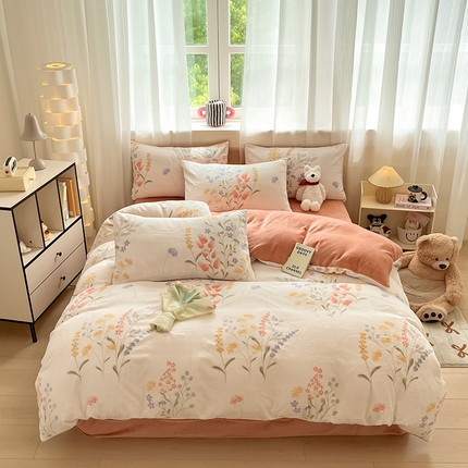 91家纺网 家纺一手货源 找家纺 （总）798家纺 2025新款牛奶绒印花四件套单品系列-四件套