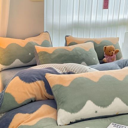 91家纺网 家纺一手货源 找家纺 798家纺 2025新款牛奶绒印花四件套单品系列-单枕套 牛奶绒-乘风破浪