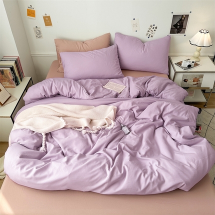 91家纺网 家纺一手货源 找家纺 （总）多品家纺 2024新款超柔混搭水洗棉四件套--单被套