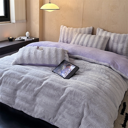 91家纺网 家纺一手货源 找家纺 （总）798家纺 2025新款兔毛潮流四件套系列-麦罗