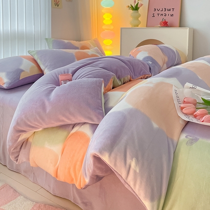 91家纺网 家纺一手货源 找家纺 （总）798家纺 2025新款牛奶绒印花四件套单品系列-单被套