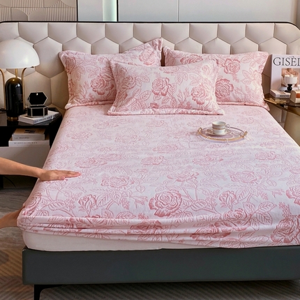 91家纺网 家纺一手货源 找家纺 （总）798家纺 2025新款牛奶绒雕花单床笠