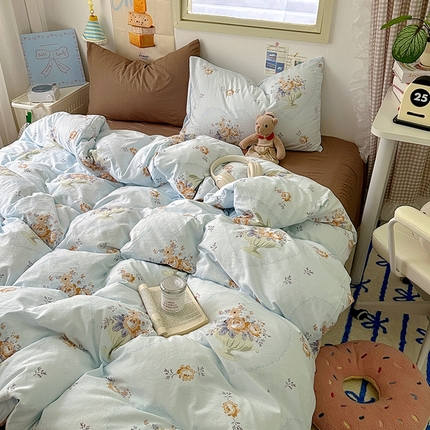 91家纺网 家纺一手货源 找家纺 阿曼达 2024新款ins博主风印花水洗m四件套 西亚