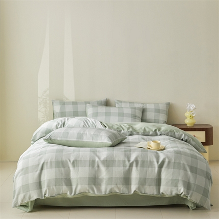 91家纺网 家纺一手货源 找家纺 （总）798家纺 2025新款全棉我爱格纹系列四件套