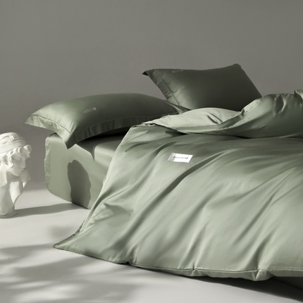 91家纺网 家纺一手货源 找家纺 798家纺 2025新款纯色全棉贡缎单品系列-单被套 牛油果绿