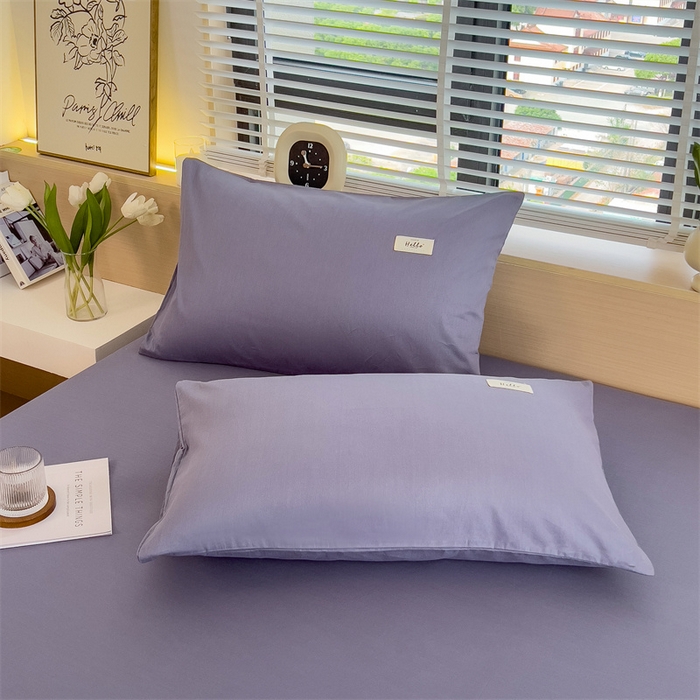 91家纺网 家纺一手货源 找家纺 798家纺 2025新款12868全棉格子纯色单床笠 布鲁蓝