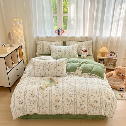 91家纺网 家纺一手货源 找家纺 （总）798家纺 2025新款牛奶绒印花四件套单品系列-四件套