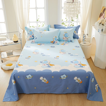 91家纺网 家纺一手货源 找家纺 钰伶 2025新款全棉简约12868纯棉单床单 畅游星球A版