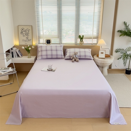 91家纺网 家纺一手货源 找家纺 （总）798家纺 2025新款12868全棉格子纯色床单