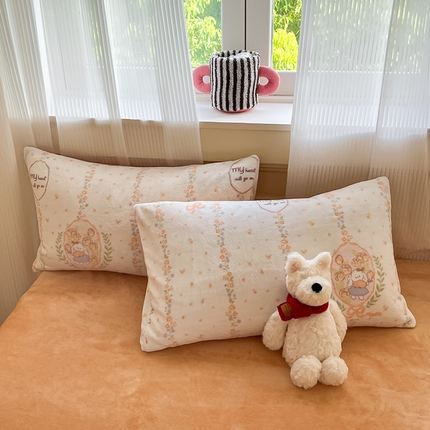 91家纺网 家纺一手货源 找家纺 （总）798家纺 2025新款牛奶绒印花四件套单品系列-单枕套