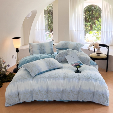 91家纺网 家纺一手货源 找家纺 （总）798家纺 2025新款兔毛彩色雕花绒四件套