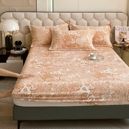 91家纺网 家纺一手货源 找家纺 （总）798家纺 2025新款牛奶绒雕花单床笠