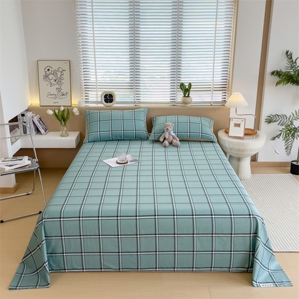 91家纺网 家纺一手货源 找家纺 （总）798家纺 2025新款12868全棉格子纯色床单