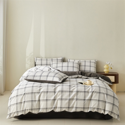 91家纺网 家纺一手货源 找家纺 （总）798家纺 2025新款全棉我爱格纹系列四件套