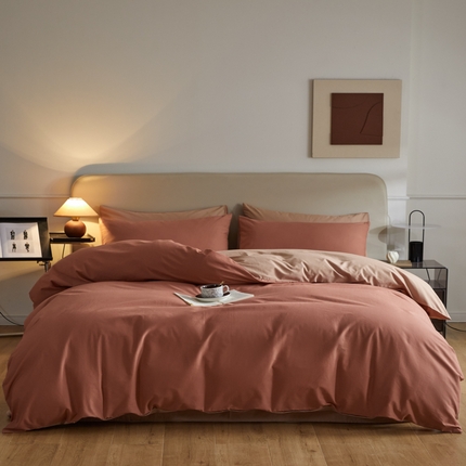 91家纺网 家纺一手货源 找家纺 （总）798家纺 2025新款全棉磨毛纯色双拼四件套