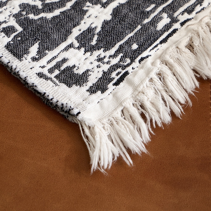 91家纺网 家纺一手货源 找家纺 子和 2024新款全棉缩绒毯（浅色） 北岛野深碳灰