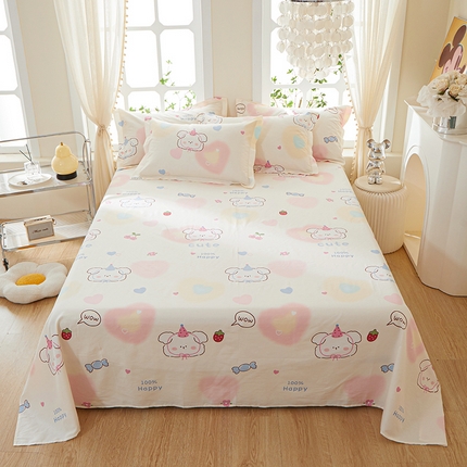 91家纺网 家纺一手货源 找家纺 钰伶 2025新款全棉简约12868纯棉单床单 糖果派对A版