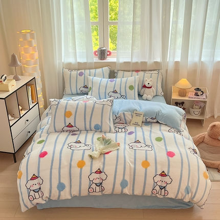 91家纺网 家纺一手货源 找家纺 （总）798家纺 2025新款牛奶绒印花四件套单品系列-四件套