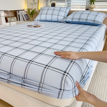 91家纺网 家纺一手货源 找家纺 （总）798家纺 2025新款12868全棉格子纯色单床笠