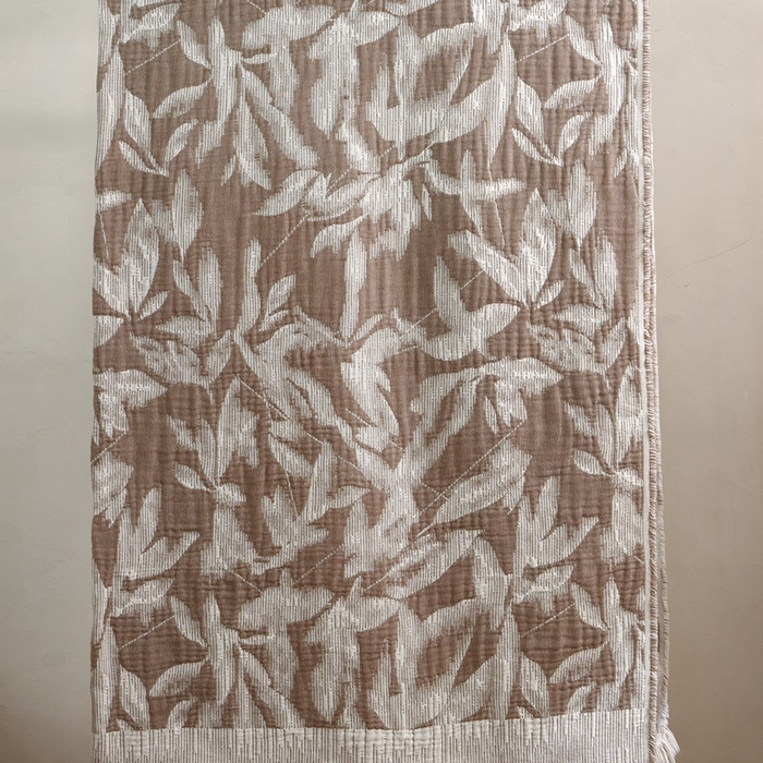 91家纺网 家纺一手货源 找家纺 子和 2024新款全棉缩绒毯（浅色） 鸽羽从林大地棕