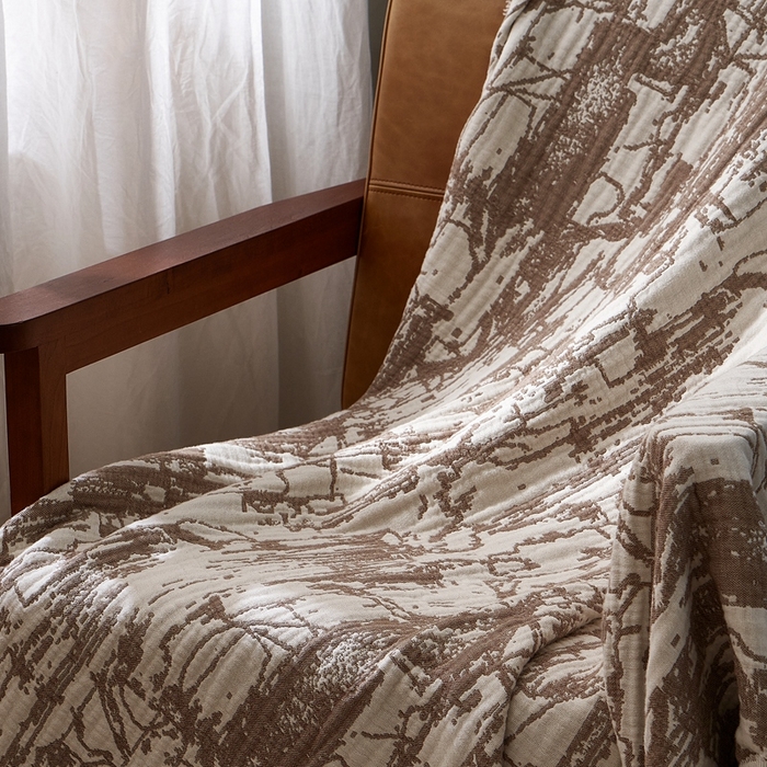 91家纺网 家纺一手货源 找家纺 子和 2024新款全棉缩绒毯（浅色） 北岛野大地棕