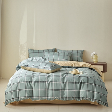 91家纺网 家纺一手货源 找家纺 （总）798家纺 2025新款全棉我爱格纹系列四件套