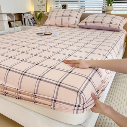 91家纺网 家纺一手货源 找家纺 （总）798家纺 2025新款12868全棉格子纯色单床笠