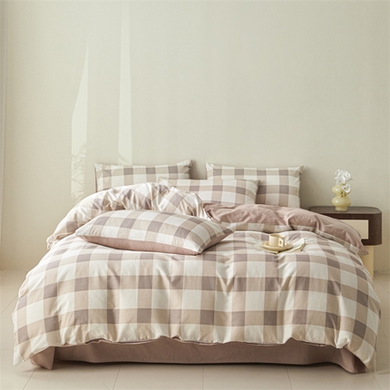 91家纺网 家纺一手货源 找家纺 （总）798家纺 2025新款全棉我爱格纹系列四件套