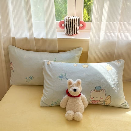 91家纺网 家纺一手货源 找家纺 （总）798家纺 2025新款牛奶绒印花四件套单品系列-单枕套