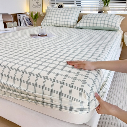 91家纺网 家纺一手货源 找家纺 （总）798家纺 2025新款12868全棉格子纯色单床笠