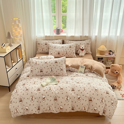 91家纺网 家纺一手货源 找家纺 （总）798家纺 2025新款牛奶绒印花四件套单品系列-四件套