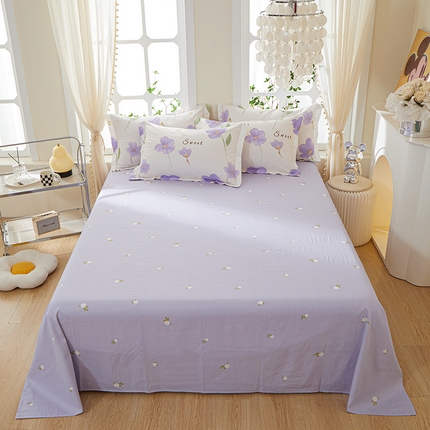 91家纺网 家纺一手货源 找家纺 钰伶 2025新款全棉简约12868纯棉单床单甜花韵美