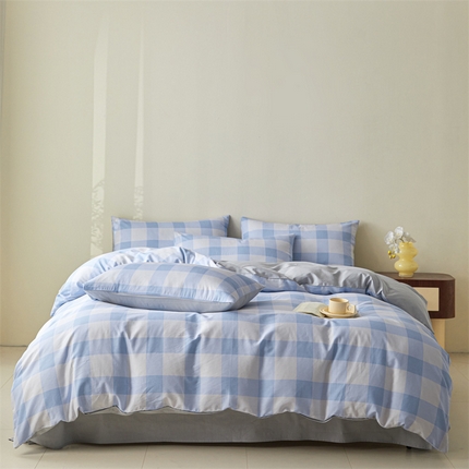 91家纺网 家纺一手货源 找家纺 （总）798家纺 2025新款全棉我爱格纹系列四件套