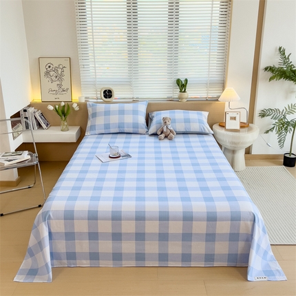 91家纺网 家纺一手货源 找家纺 798家纺 2025新款12868全棉格子纯色床单 爱尔兰