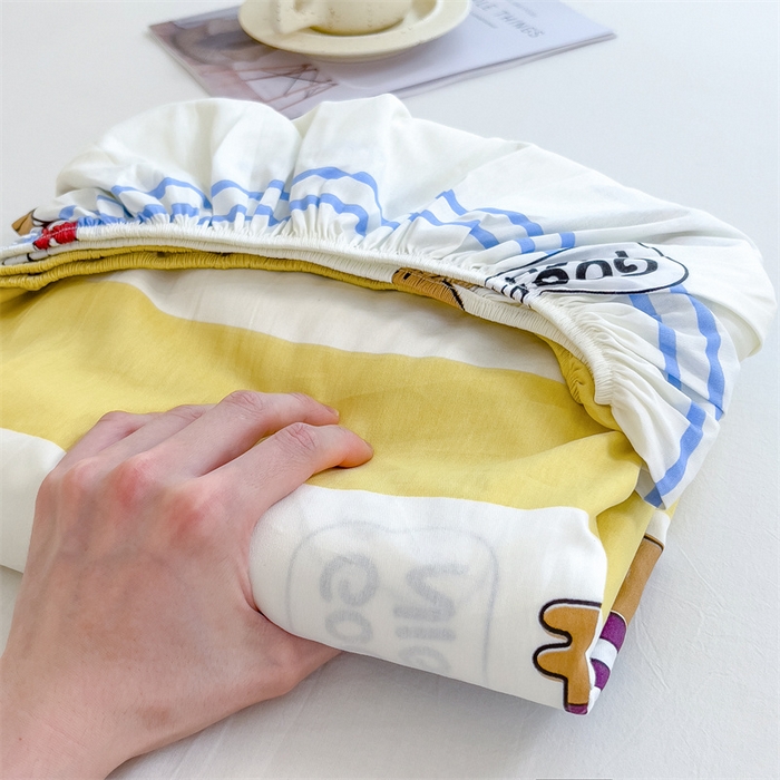 91家纺网 家纺一手货源 找家纺 798家纺 2025新款12868全棉印花床笠 布丁狗狗