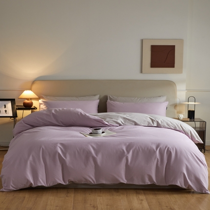 91家纺网 家纺一手货源 找家纺 （总）798家纺 2025新款全棉磨毛纯色双拼四件套