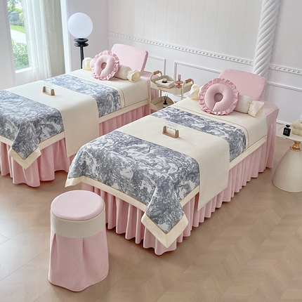 91家纺网 家纺一手货源 找家纺 （总）莉人坊美容床罩批发 2024新款彩棉麻美容床罩系列