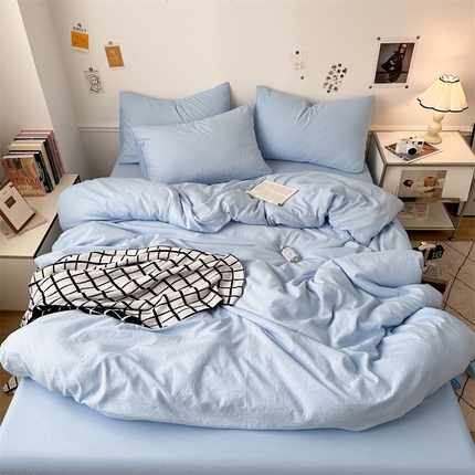 91家纺网 家纺一手货源 找家纺 （总）多品家纺 2024新款超柔混搭水洗棉四件套