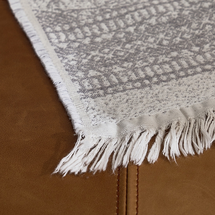 91家纺网 家纺一手货源 找家纺 子和 2024新款全棉缩绒毯（浅色） 瑰丽穹顶雅致银