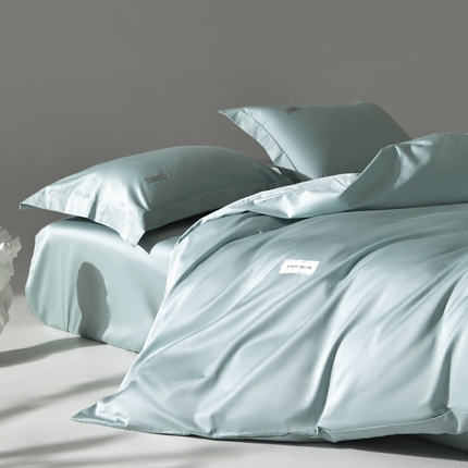 91家纺网 家纺一手货源 找家纺 798家纺 2025新款纯色全棉贡缎单品系列-单被套 浮冰兰